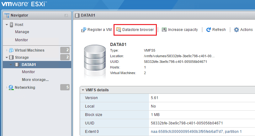 vmupload01 Four ways to upload files to VMware vSphere datastore