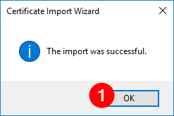 Successful certificate import
