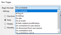 Define time for Task scheduler