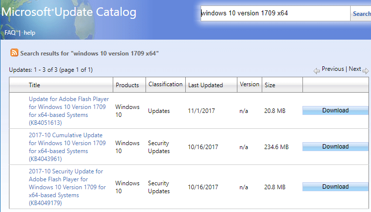 microsoft windows update catalog